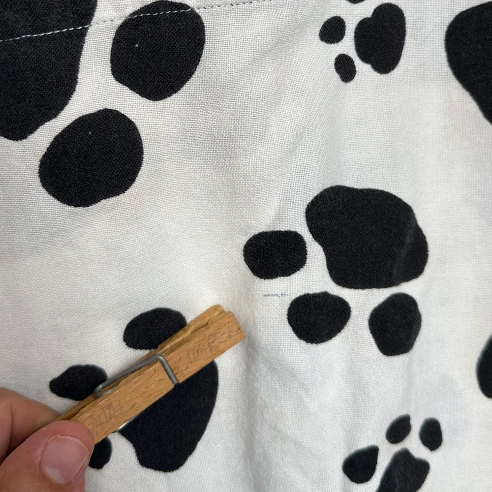 Xhilaration Dog Paw Print Cotton Pajama Top Size Medium Black White Dalmatian - Picture 9 of 9